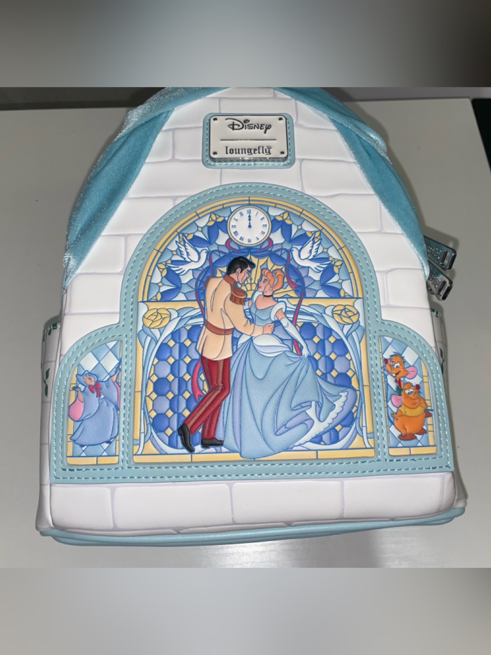 Loungefly Cinderella Stained Glass Mini Bag - Light Blue & White